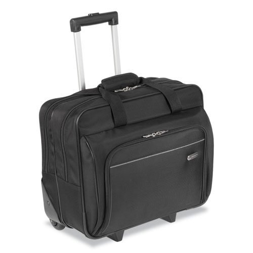 Rolling Laptop Case, 1200D Polyester, Fits Devices Up to 16", Polyester, 16.5 x 7.5 x 14, Black