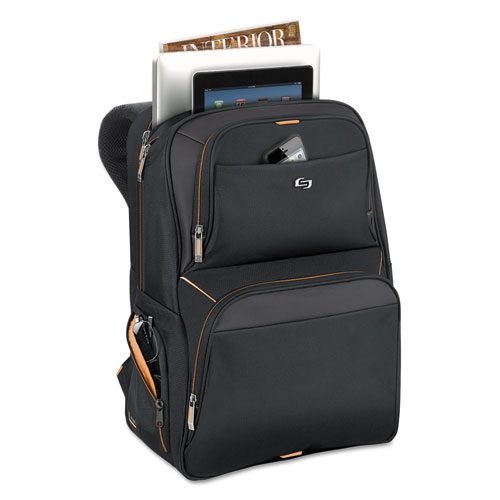 Urban Backpack, Fits Devices Up to 17.3", Polyester, 12.5 x 8.5 x 18.5, Black - Image 4