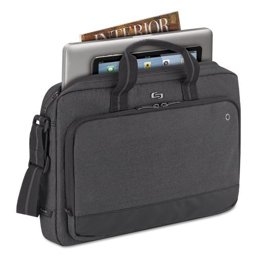 Urban Slimbrief, Fits Devices Up to 15.6", Polyester, 16" x 3" x 11.5", Gray - Image 4