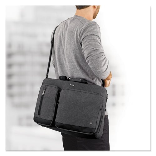 Urban Hybrid Briefcase, Fits Devices Up to 15.6", Polyester, 16.75" x 4" x 12", Gray - Image 3