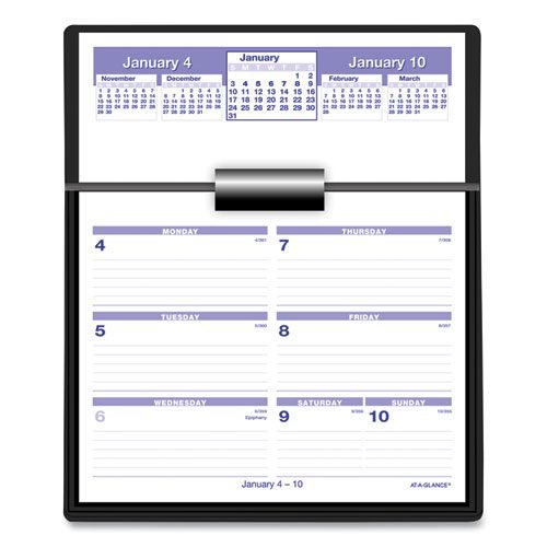 Flip-A-Week Desk Calendar and Base, 7 x 5.5, White Sheets, 12-Month (Jan to Dec): 2024