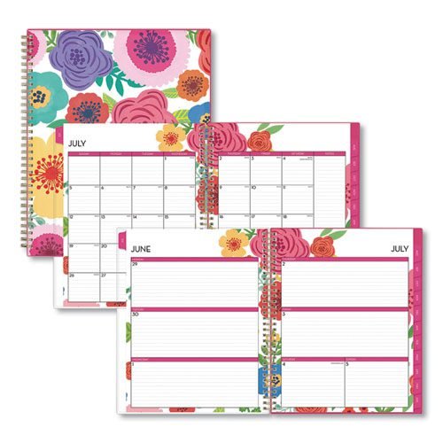 Mahalo Academic Year Create-Your-Own Cover Weekly/Monthly Planner, Floral Artwork, 11 x 8.5, 12-Month (July-June): 2023-2024
