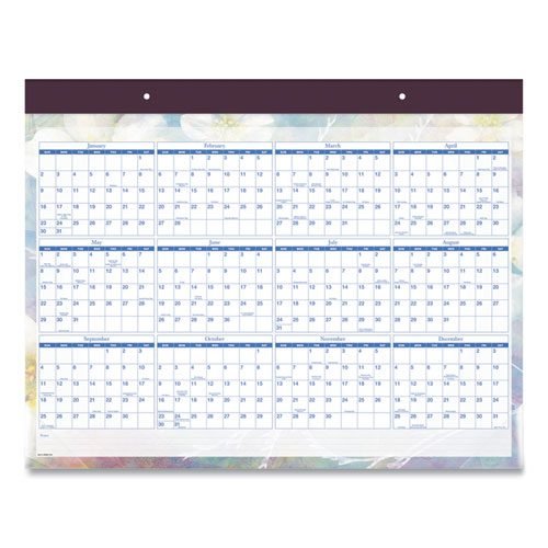 Dreams Desk Pad Calendar, Seasonal Artwork, 21.75 x 17, White/Multicolor Sheets, Purple Binding, 12-Month (Jan to Dec): 2024 - Image 2