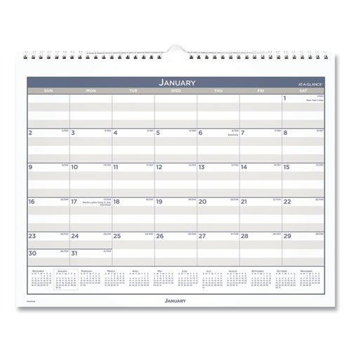 Multi Schedule Wall Calendar, 15 x 12, White/Gray Sheets, 12-Month (Jan to Dec): 2024