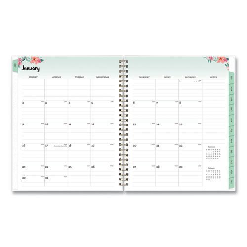 Laurel Weekly/Monthly Planner, Laurel Floral Artwork, 9 x 7, Green/Pink/Orange Cover, 12-Month (Jan to Dec): 2024 - Image 3