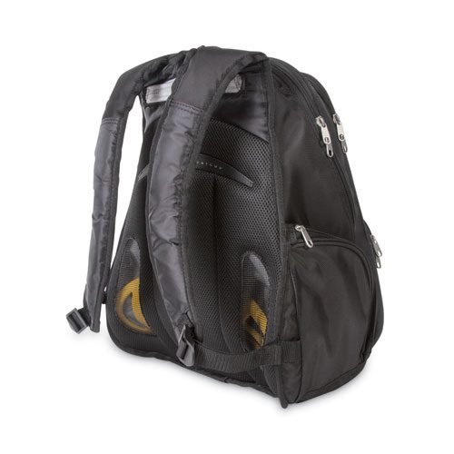 Contour Laptop Backpack, Fits Devices Up to 17", Ballistic Nylon, 15.75 x 9 x 19.5, Black - Image 3
