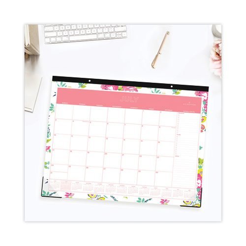 Day Designer Peyton Academic Desk Pad, Floral Artwork, 22 x 17, Black Binding, Clear Corners, 12-Month (July-June): 2023-2024 - Image 2