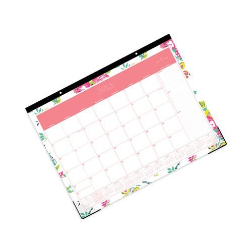 Day Designer Peyton Academic Desk Pad, Floral Artwork, 22 x 17, Black Binding, Clear Corners, 12-Month (July-June): 2023-2024 - Image 4