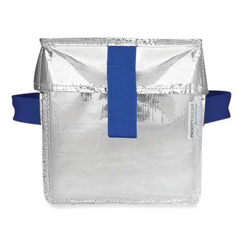 Fresh Eco Freeze Ice Cream Tote, 8.5 x 8 x 9, Silver/Blue, 6/Carton