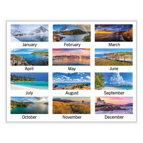 Seascape Panoramic Desk Pad, Seascape Panoramic Photography, 22 x 17, White Sheets, Clear Corners, 12-Month (Jan-Dec): 2024 - Image 3