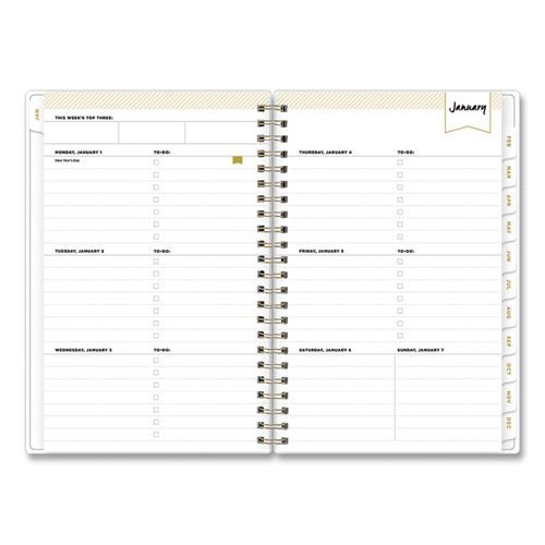 Day Designer Tile Weekly/Monthly Planner, Tile Artwork, 8 x 5, Blue/White Cover, 12-Month (Jan to Dec): 2024 - Image 3