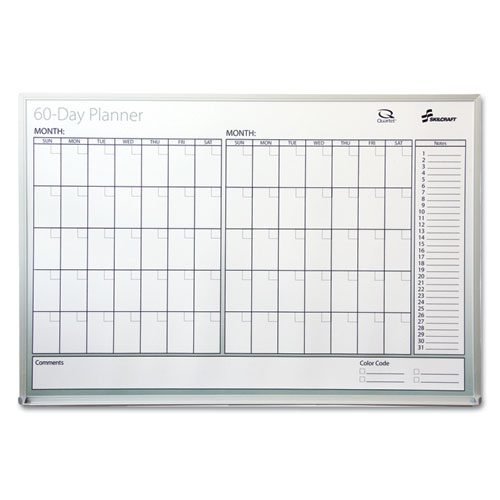7520012239897 SKILCRAFT Quartet Dry Erase 60-Day Planner, 36 x 24, White Surface, Aluminum Frame