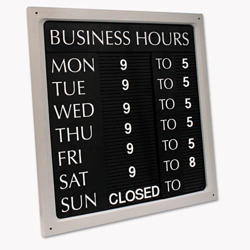 Message/Business Hours Sign, 15 x 20.5, Black/Red - Image 2