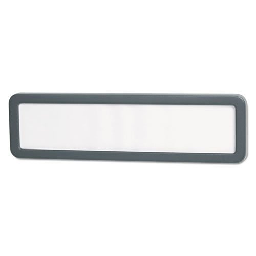 Recycled Cubicle Nameplate with Rounded Corners, 9 x 2.5, Charcoal