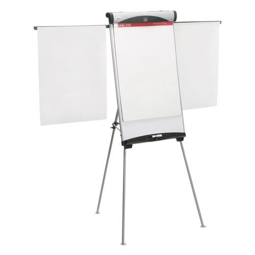 7520016421221 SKILCRAFT Quartet Euro Magnetic Presentation Easel, 26 x 34, White Surface, Black Aluminum Frame