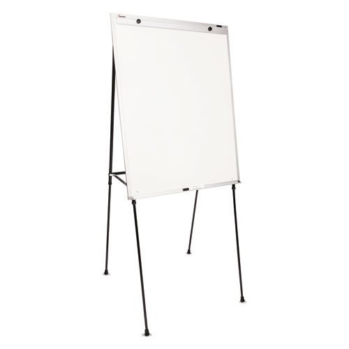 7520016421219 SKILCRAFT Quartet Four-Leg Steel Presentation Easel, 29 x 40, White Surface, Silver/Black Aluminum Frame
