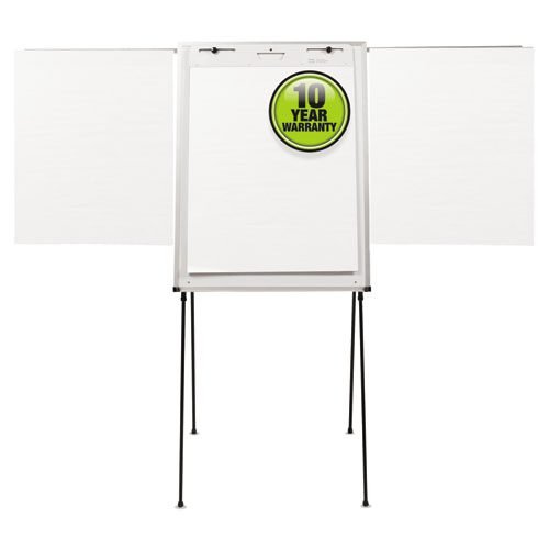 Dry Erase Steel Easel, 29 x 40, Melamine White Surface, Aluminum Frame