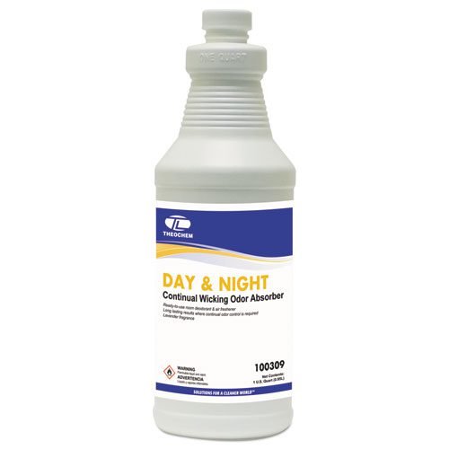 Day and Night Wicking Odor Absorber, 32 oz Bottle, Lavender, 12/Carton