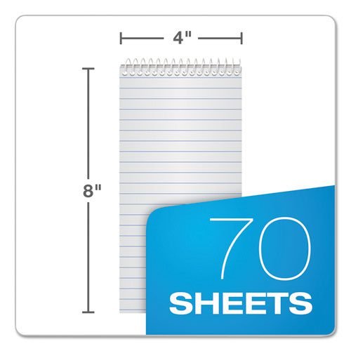Reporter’s Notepad, Wide/Legal Rule, White Cover, 70 White 4 x 8 Sheets, 12/Pack - Image 2