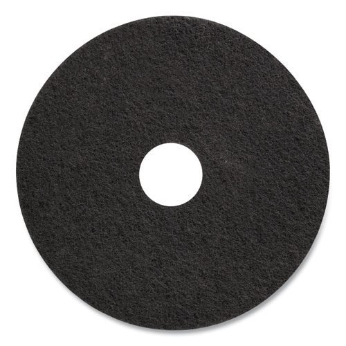 Stripping Floor Pads, 17" Diameter, Black, 5/Carton
