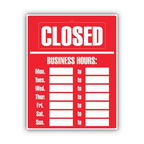 Business Hours Sign Kit, 15 x 19, Red - Image 3
