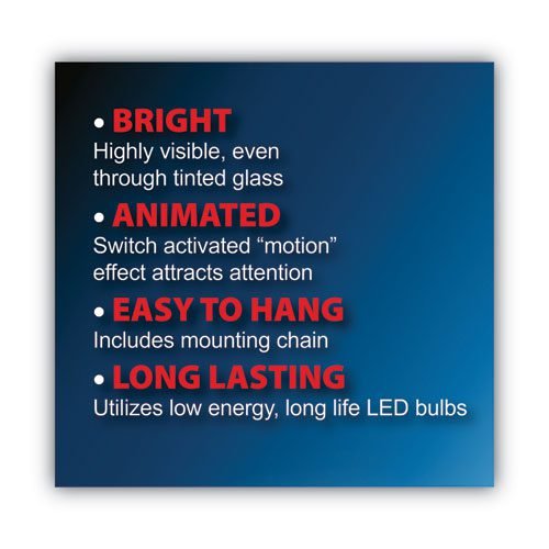 LED OPEN Sign, 10.5 x 20.13, Red and Blue Graphics - Image 3