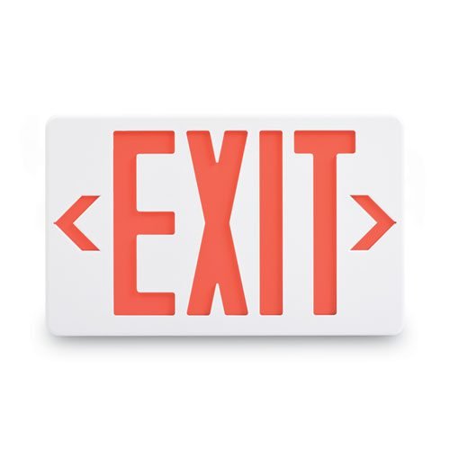 LED Exit Sign, Polycarbonate, 12.25 x 2.5 x 8.75, White - Image 2