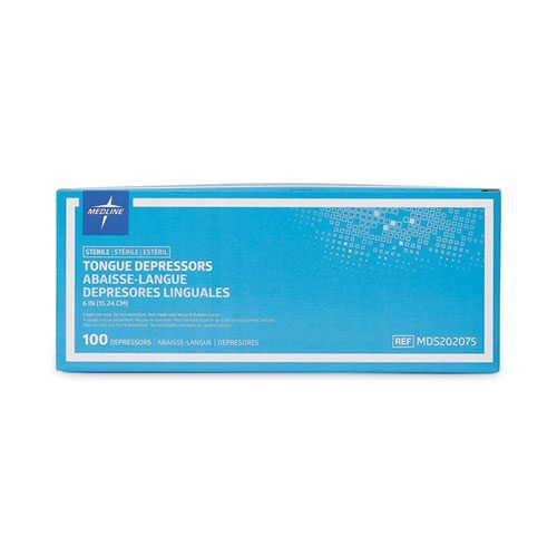 Sterile Tongue Depressors, Wood, 6" Long, 100/Box - Image 2