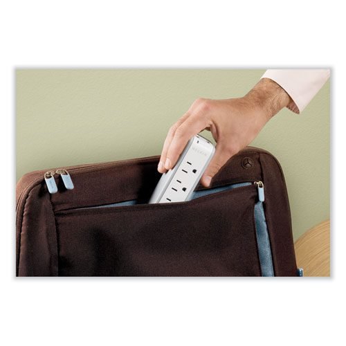 Wall Mount Surge Protector, 3 AC Outlets/2 USB Ports, 918 J, Gray/White - Image 3