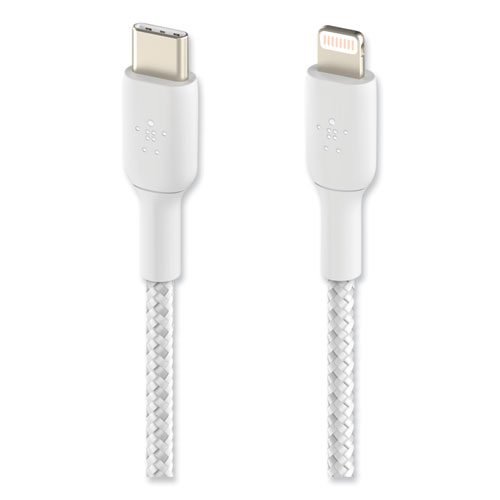 BOOST CHARGE Braided Apple Lightning to USB-C ChargeSync Cable, 3.3 ft, White