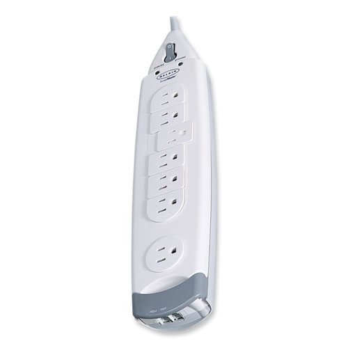 SurgeMaster Home Series Surge Protector, 7 AC Outlets, 12 ft Cord, 1,045 J, White