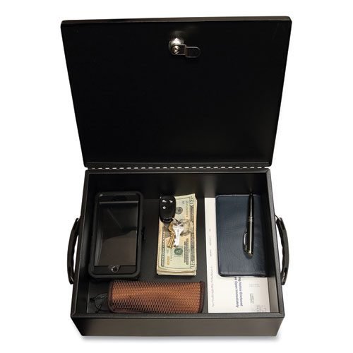 Large Cash Management Box, Key Lock, 11 x 14.3 x 4.3, Steel, Black - Image 3